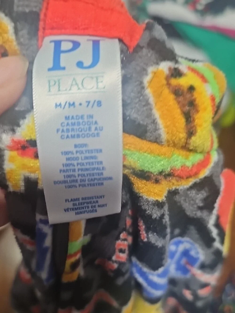 The Children's Place Hooded Footie Set in Black, Yellow & Navy Game Print